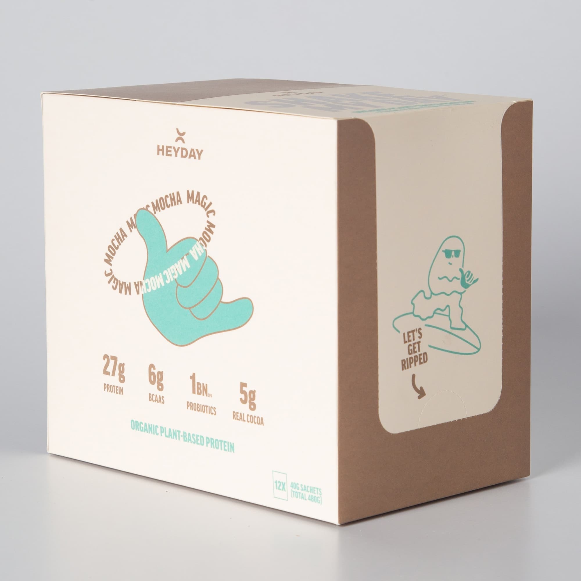 Heyday – Organic Plant-Based Protein – Mocha boxes