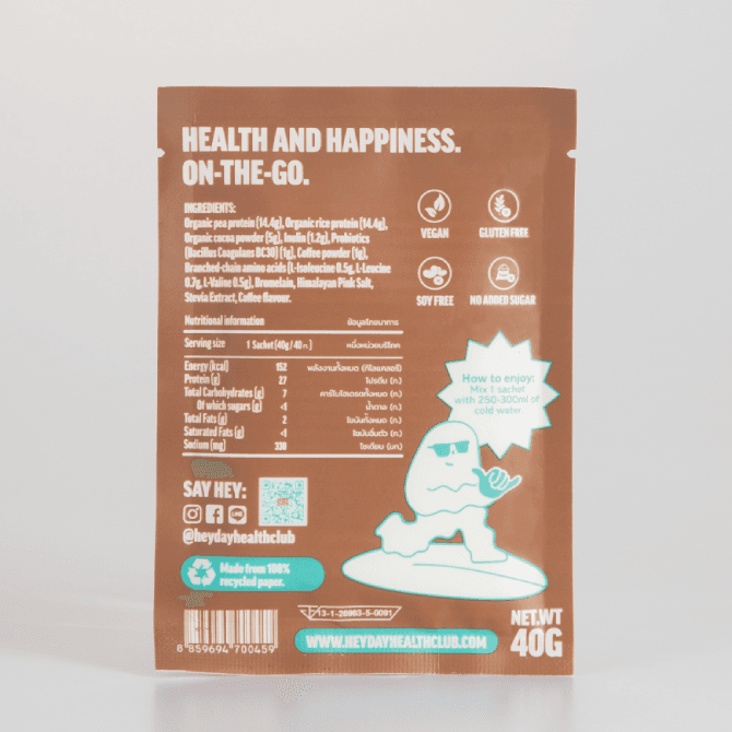 Heyday – Organic Plant-Based Protein – Mocha sachets