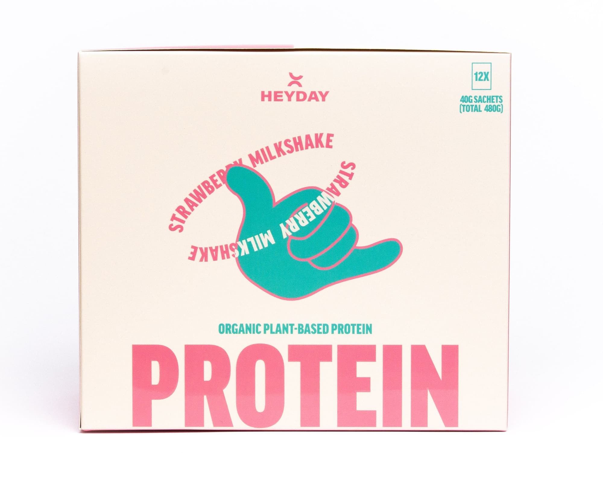 Heyday Strawberry Milkshake protein box – front